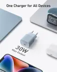 Anker Nano USB C 30W PIQ 3.0 & PPS Fast Charging, iPhone 15, Pixel, Galaxy kroviklis nuotrauka 3