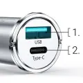 Joyroom 20W 1x USB-C 1x USB-A - automobilinis įkroviklis nuotrauka 3
