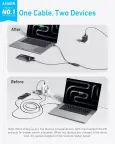Anker USB C 2-in-1 Type C  140W Max kabelis nuotrauka 4