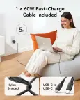 INIU 30W USB-C USB-A kroviklis + 150cm laidas nuotrauka 4