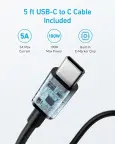Anker 335 USB-C sieninis įkroviklis 67 W, 3 lizdai su kabeliu 1,5 m nuotrauka 6