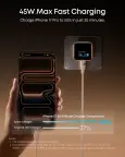 Anker išmanusis įkroviklis, Anker Nano 45W USB C įkroviklis su ekranu ir išmaniuoju aptikimu, integruotu energijos taupymo režimu, kompaktišku GaN nuotrauka 6