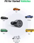 UGREEN  2x USB Type C / 1x USB 69W 5A  PD automobilinis įkroviklis nuotrauka 7